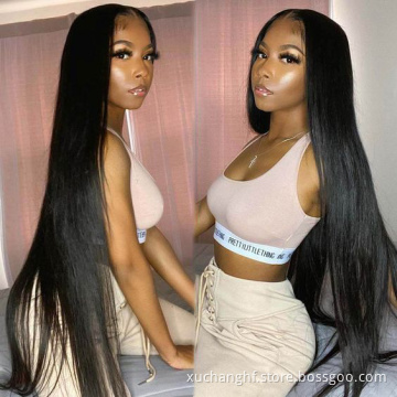 12A Wholesale Cuticle Aligned Raw India Hair Pre Plucked Straight Lace Front Wigs with Baby Hair Human Hair Wigs for Black Women